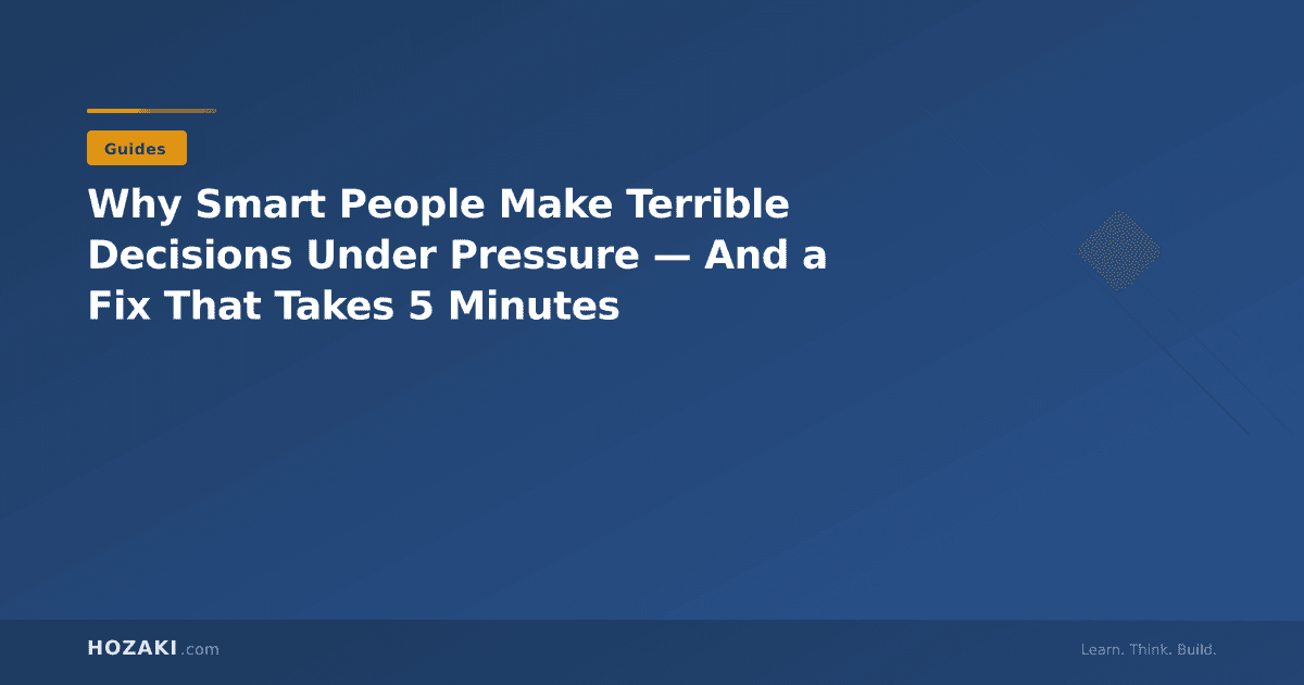 Person making a calm decision under pressure using a structured checklist framework