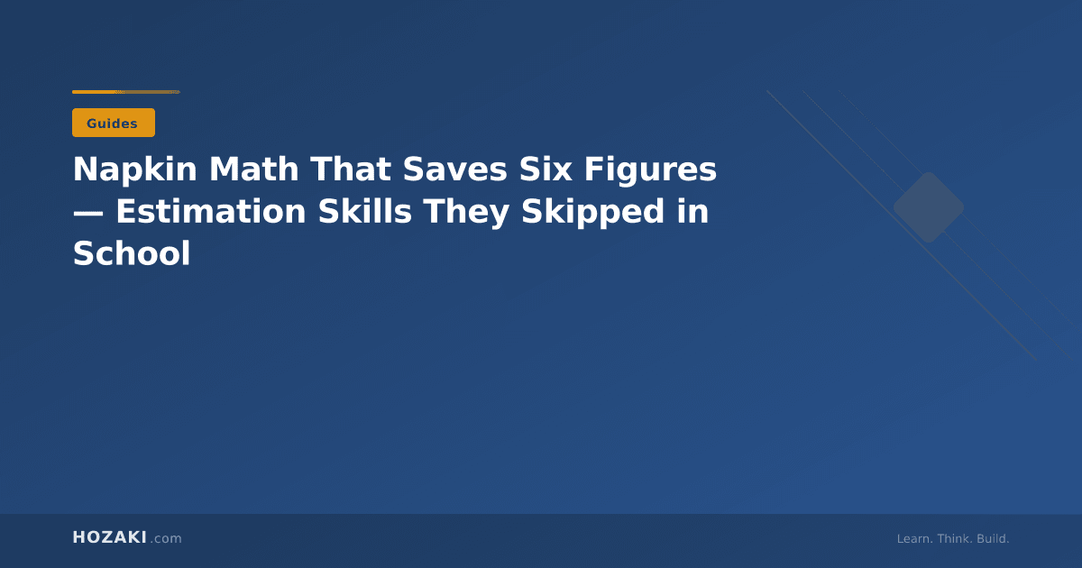 Hand-drawn calculations on a napkin next to a coffee cup, representing quick business estimation and napkin math