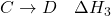 \( C \rightarrow D \quad \Delta H_3 \)