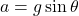 \(a = g \sin \theta\)