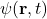 $\psi(\mathbf{r}, t)$