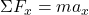 \(\Sigma F_x = m a_x\)