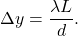 $$ \Delta y = \frac{\lambda L}{d}. $$