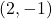 \( (2, -1) \)