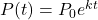 \( P(t) = P_0 e^{kt} \)